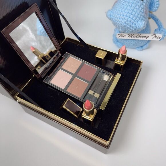 Tom Ford IRIS BRONZE Eye Quad + CASABLANCA SPICED HONEY Mini Lip Color Set NIB - Picture 3 of 14